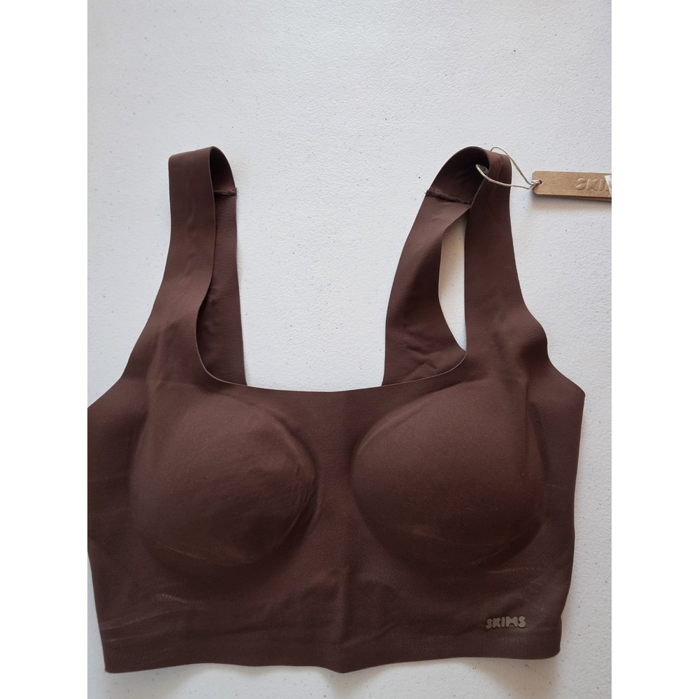 SKIMS NWT XS Brown Seamless Sculpt Bralette Bra Shapewear Wireless Stretch Top